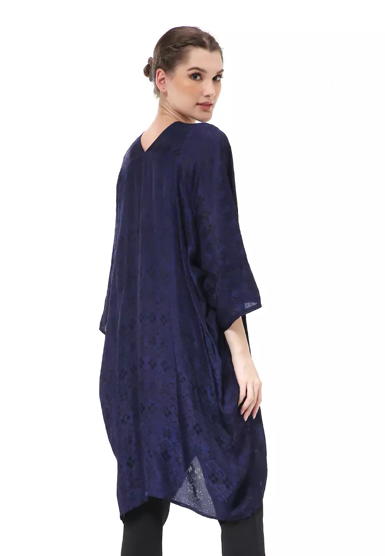 Olaf Atasan Wanita Tunik Kebaya Batik Simple Material Viscose ORIGINAL - Navy