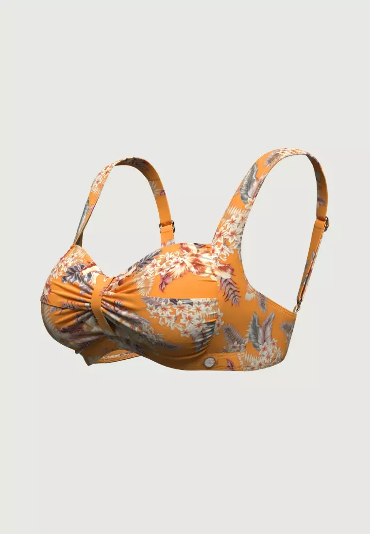 Desert Tropics Yellow Plus Cup Twist Front Bikini Top