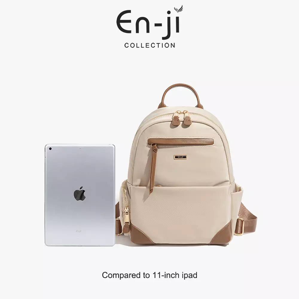 En-ji Neyobi Backpack Wanita Warna Cream