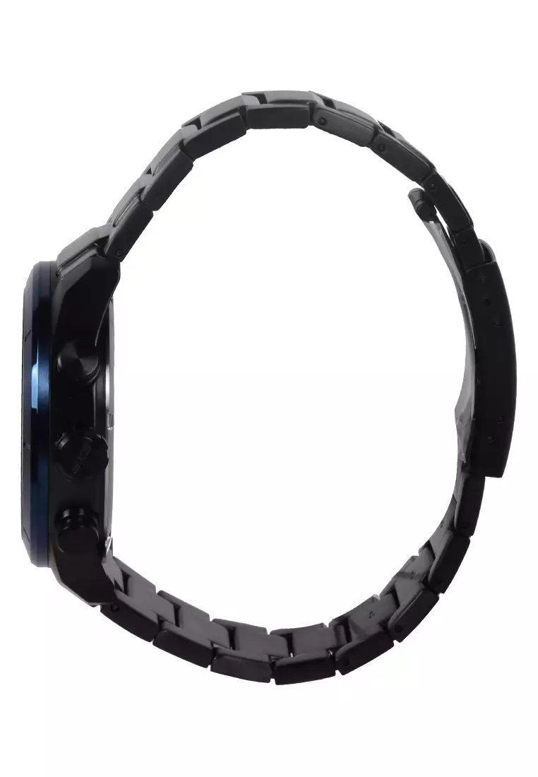 Expedition EXP - Male Analog Watches - Jam Tangan Chronograph Pria - Black Blue - Stainless Steel Bracelet - 6828 MFBUBBU