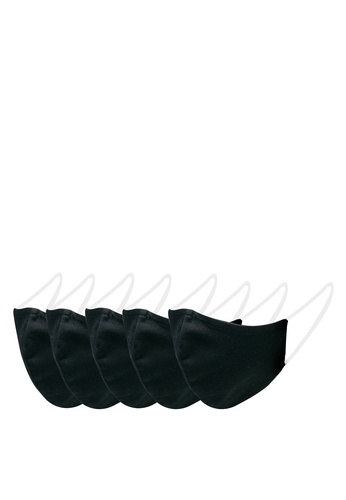 ZALORA black 5 pack Reusable Cotton Face Mask ZA919ES0VL1CSG_1