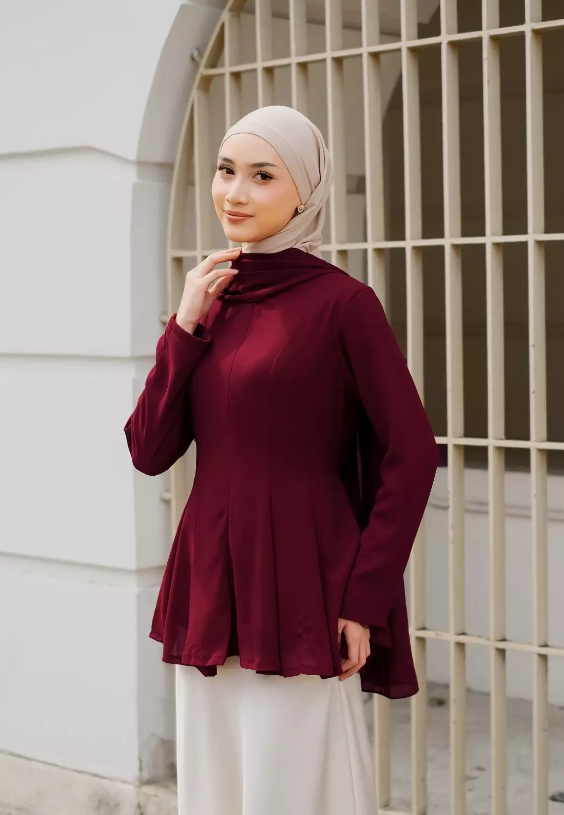 Adeline Blouse - Maroon