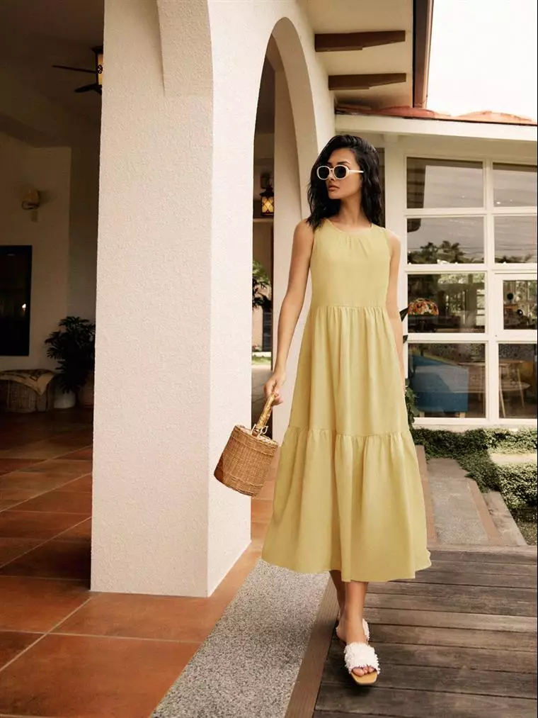 Buy OBSTYLE Beautiful Back Tie Wrinkle Layered Round Neck Umbrella Pleat  Dress [DA9756] 2026 Online | ZALORA