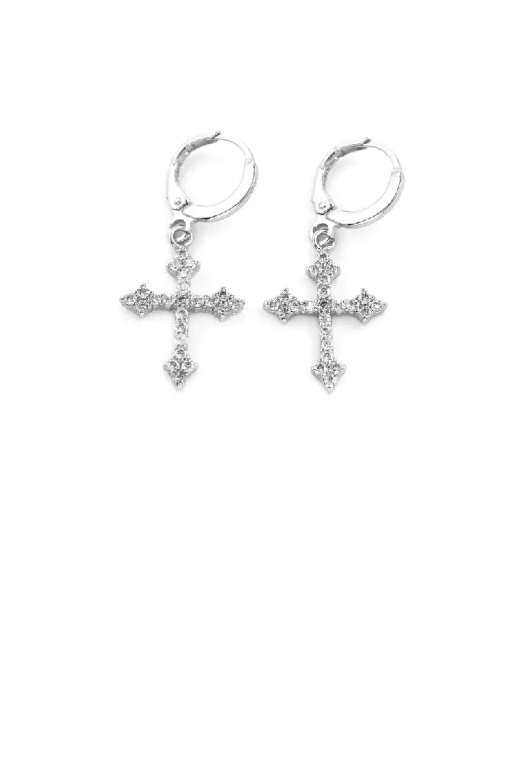 White cross clearance earrings