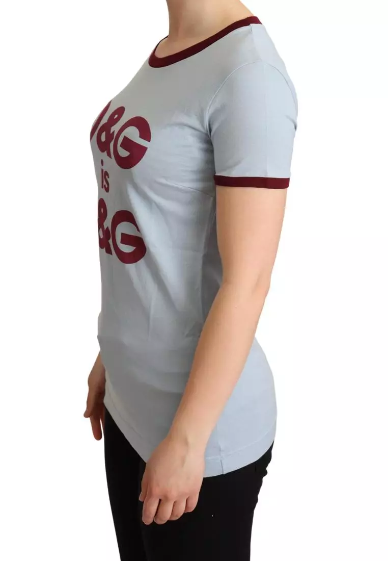 Buy Dolce Gabbana Dolce Gabbana Blue Crewneck D G Top T shirt