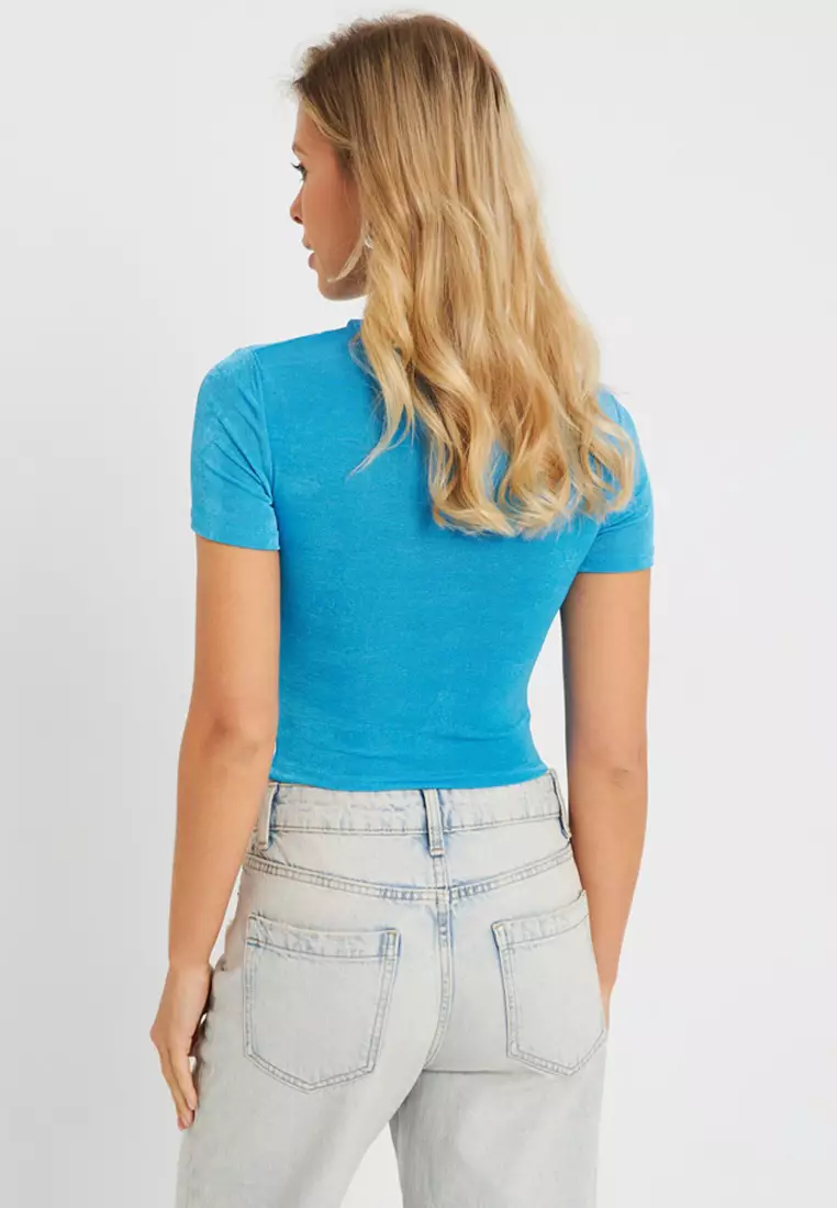 Cut Out Ruched Crop Top