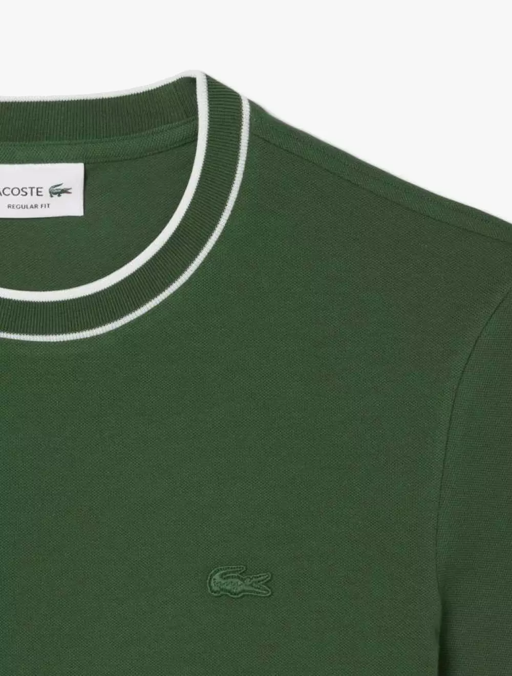 Stretch Piqué Stripe Collar T-shirt - Green
