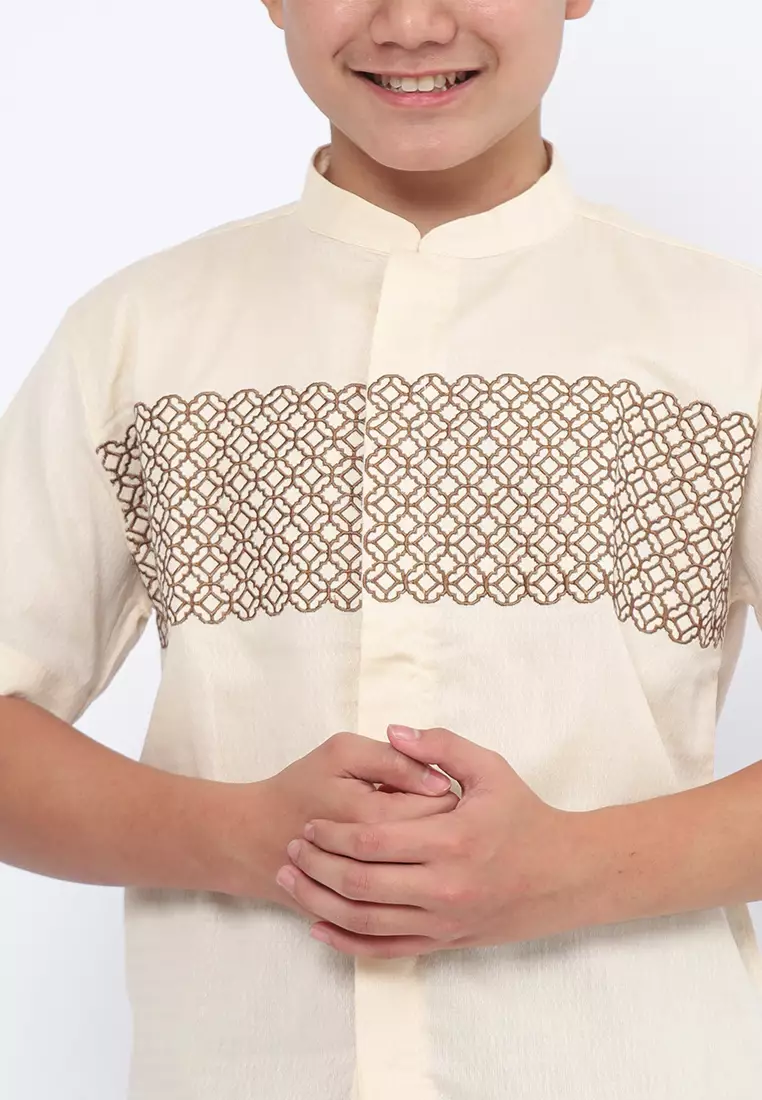 Kids Baju Koko Set Anak Laki Oriental Cream - MODERN