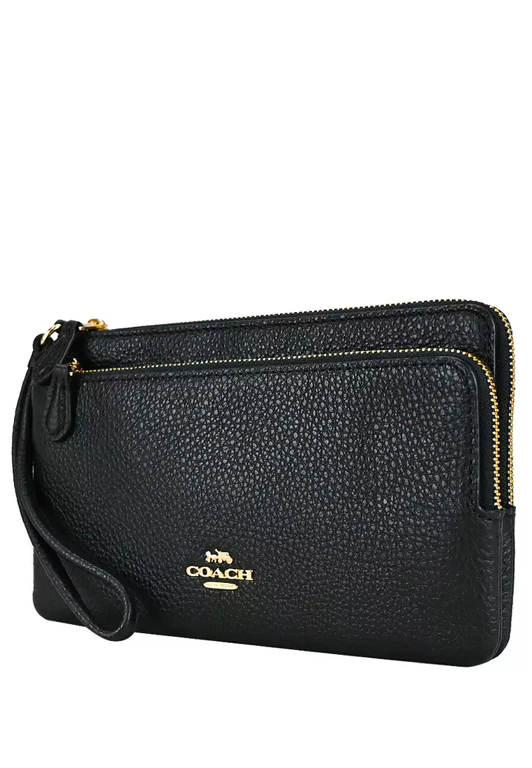 Coach wallet top double zipper