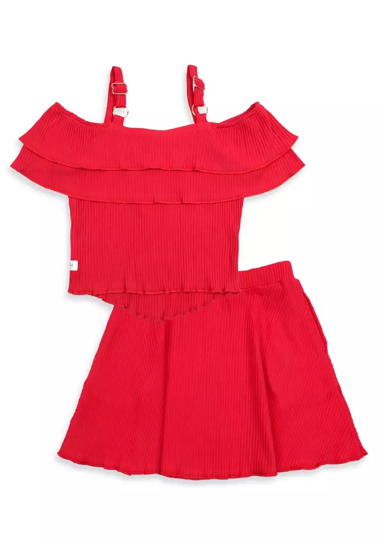 Girls Blouse with Skirt Set