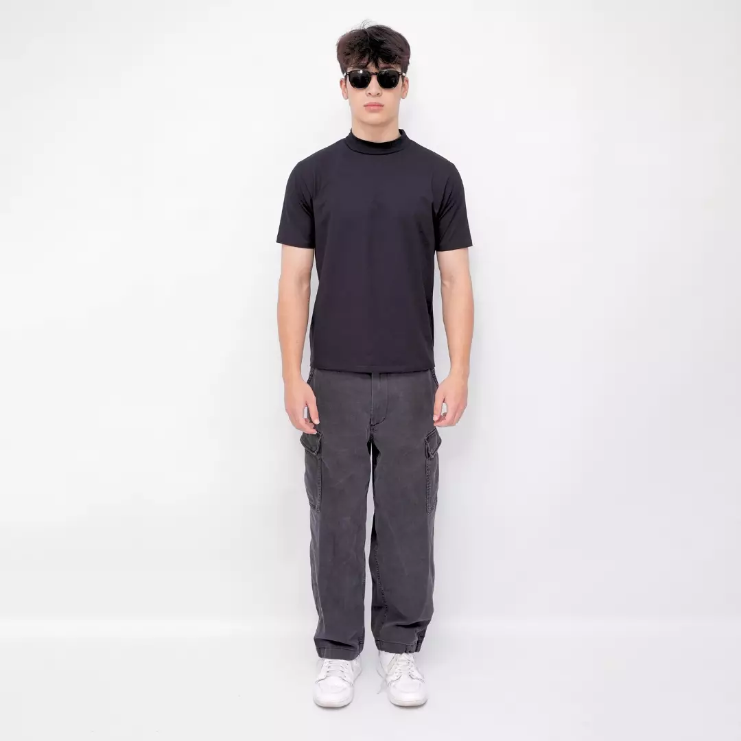 Ryusei Fitted Tee High Neck Neo Flex - Kaos Pria High Neck Slim Fit Premium