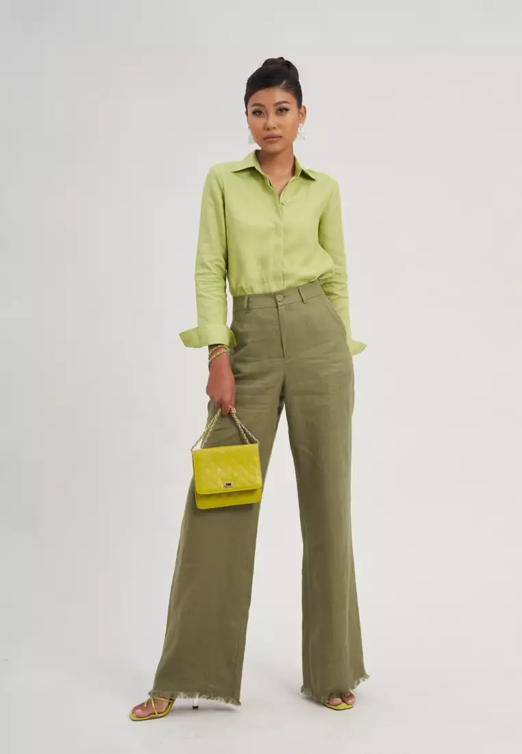 GREEN LINEN TROUSERS
