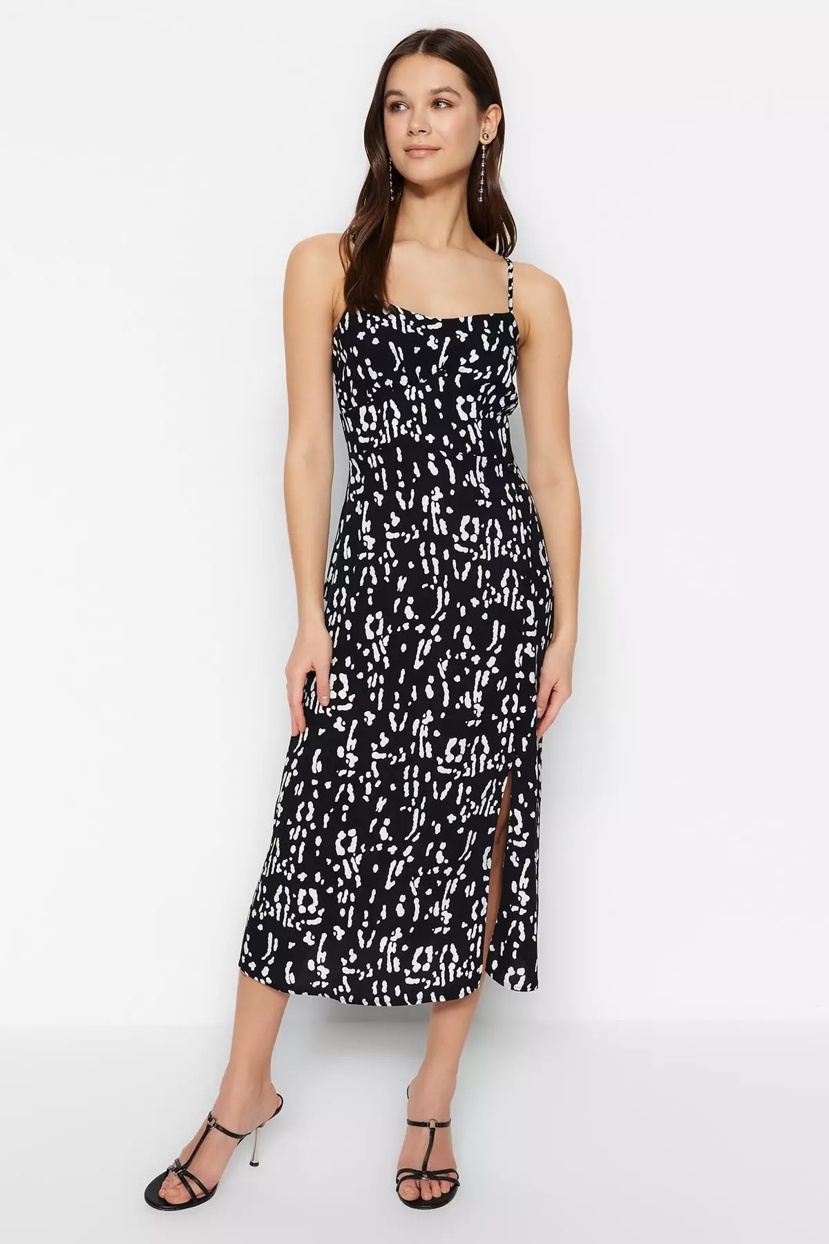 Back Detail Printed Dress