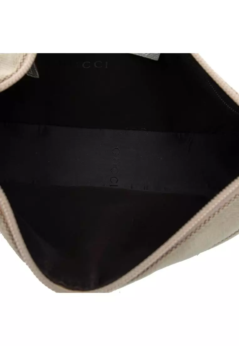 Pre-Loved Gucci Gg Canvas Bamboo Top Handle