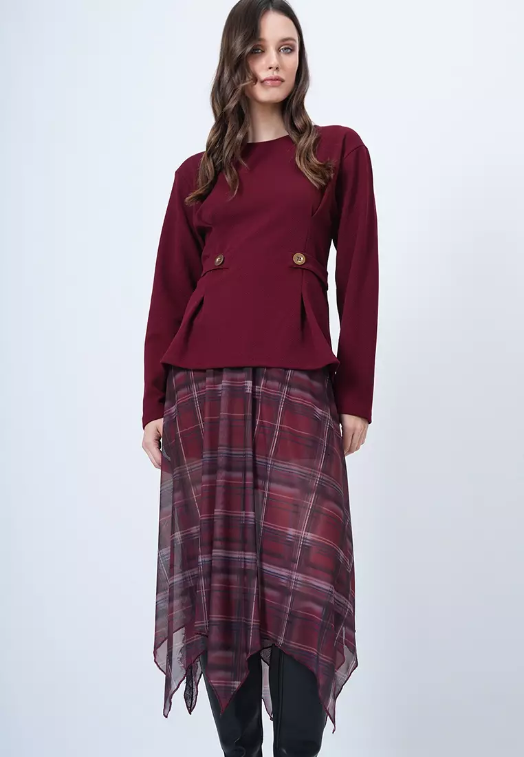 Buttoned Pleated Blouse