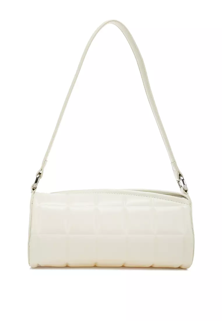 Tas Selempang Bantal Silinder Krim