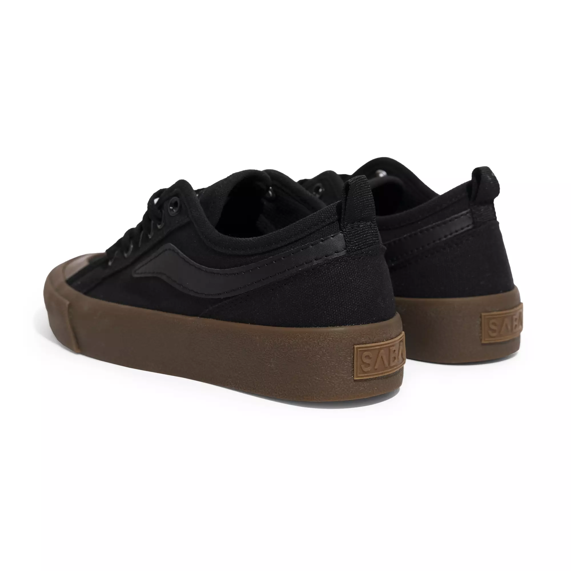 SABA Veron All Black Dark Gum - Sepatu Sneakers Casual Pria Wanita