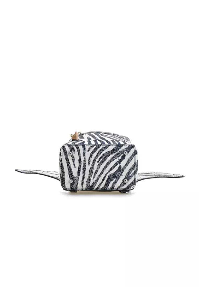 Buy FION FION Little Mons Jacquard with Leather Backpack 2024 Online ...
