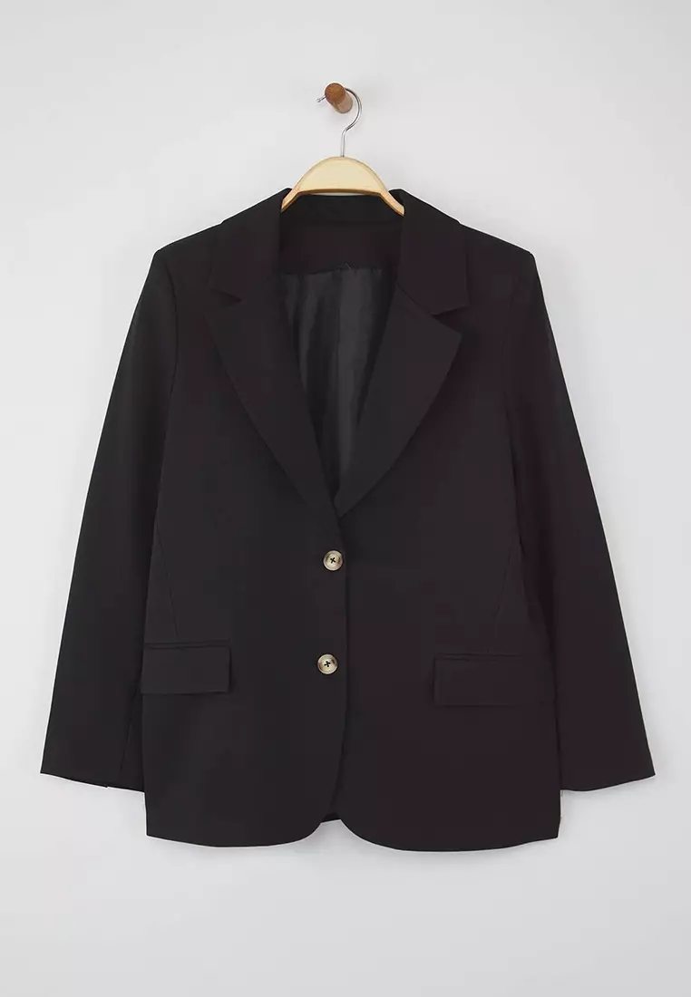 Regular Lined Woven Blazer Jacket