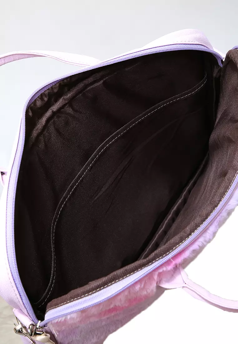 Shania Laptop SlingBag Fluffy Purple Pink With Mini Pouch -  Purple 4 Cactus