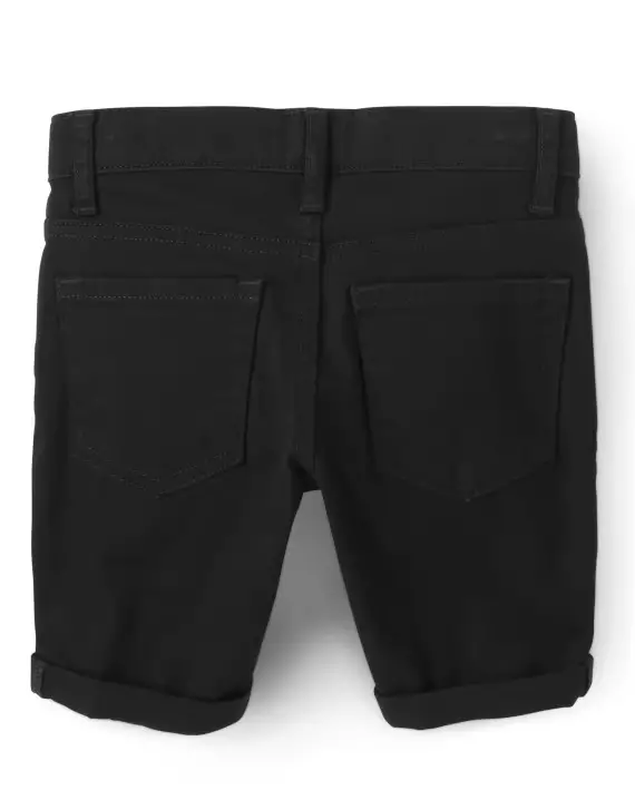 Girls Roll Cuff Twill Skimmer Shorts - Celana Pendek Anak Perempuan (Hitam)