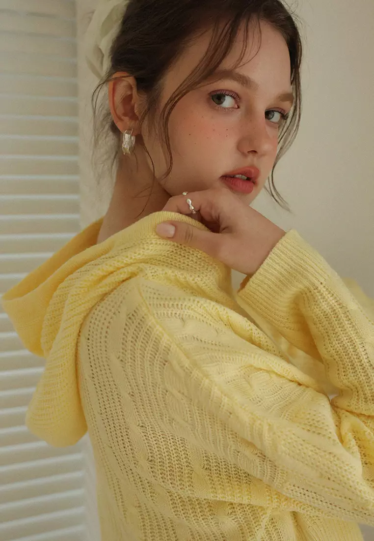 Knitted Sweater with Hood