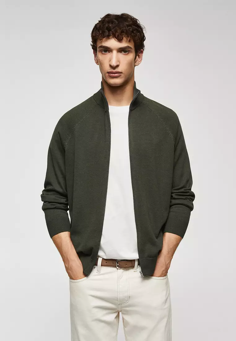 Jual MANGO Man Zipped Cotton Cardigan Original 2023 | ZALORA Indonesia ®
