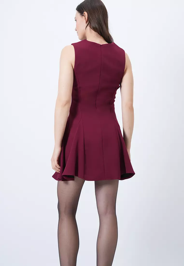 Zipper Lace Up Mini Dress