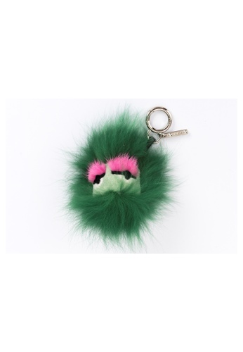 FENDI green Pre-Loved Fendi Bag Bug Charm Mini Pink Eyelash Green Color Fur Foxminklarin, Silver Hardware 34B1DAC128A7C8GS_1