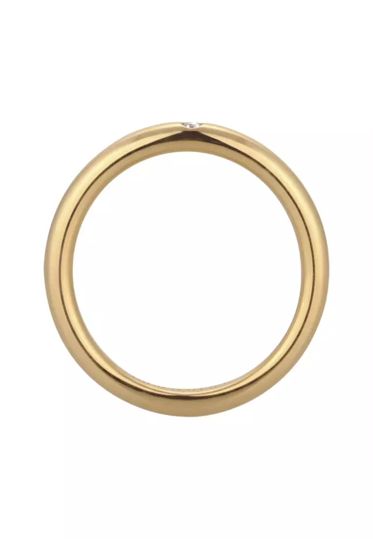 Ring Engagement Minimalis Gold Plated Embellished With Crystals By Swarovski®