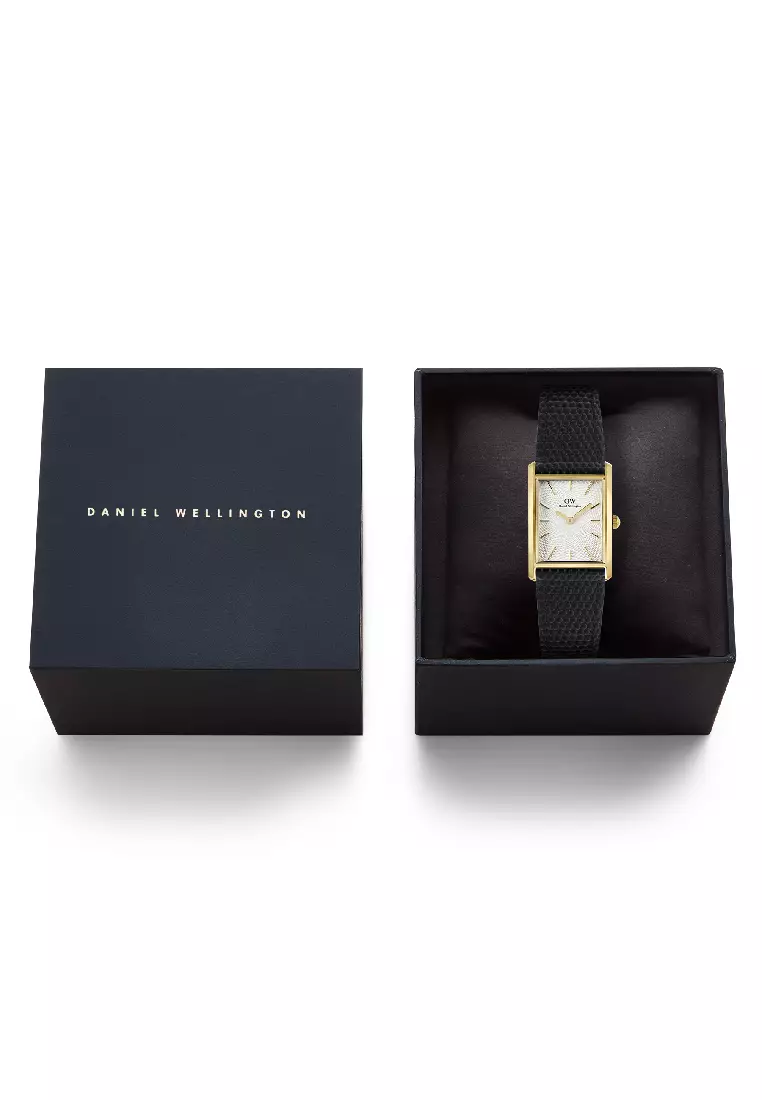 Bound 35x24mm Black Lizard White Guilloché Gold - Men Watch stainless steel Leather strap watch DW Official Authentic Original jam tanggan lelaki DW jam tangan