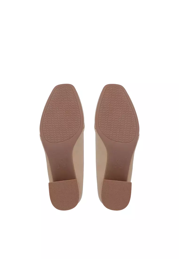 Medium Brown Florence Block Heel Pumps