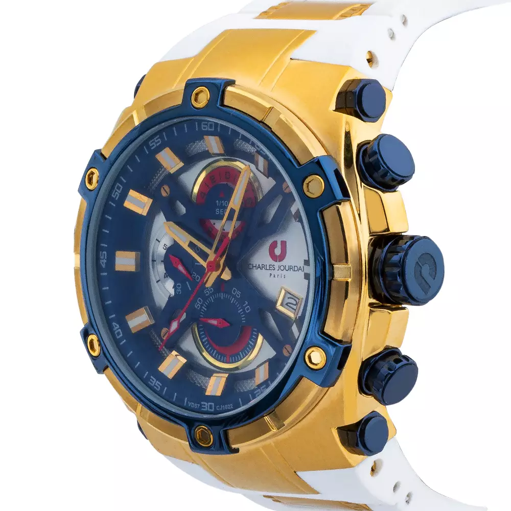 Charles Jourdan CJ1022-1212C - Jam Tangan Pria - White Gold