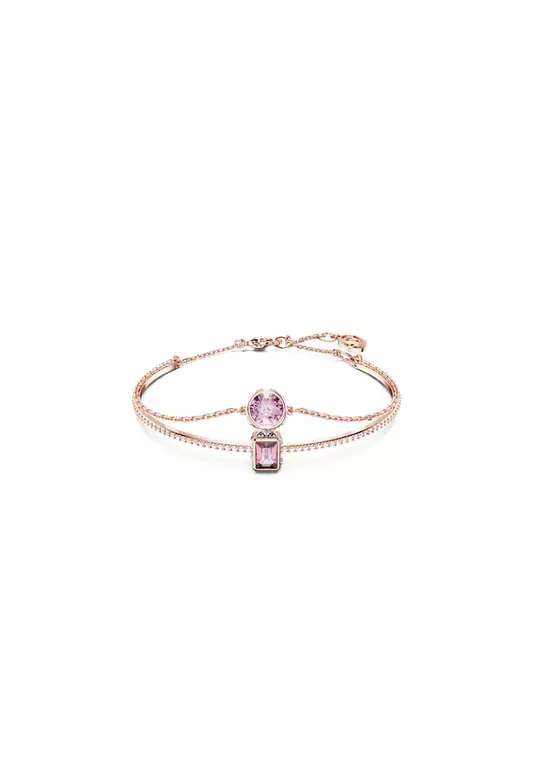 Stilla Bangle Mixed Cuts Pink Rose Gold-Tone Plated