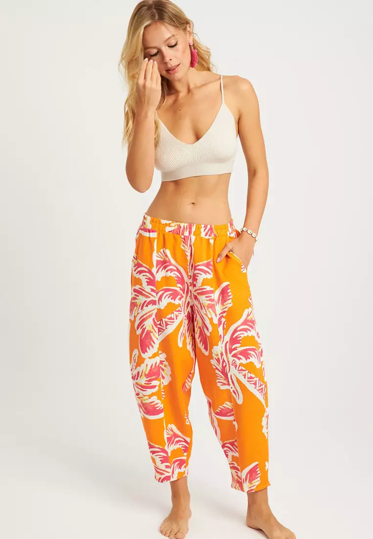 Patterned Linen Shalwar Trousers