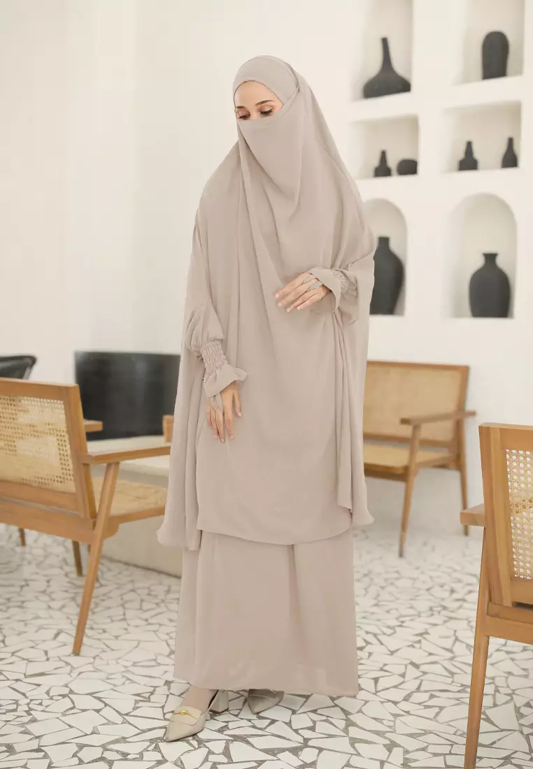 Zelena - Hifza Abaya Set - Dress Khimar Gamis Muslimah - Sandshell