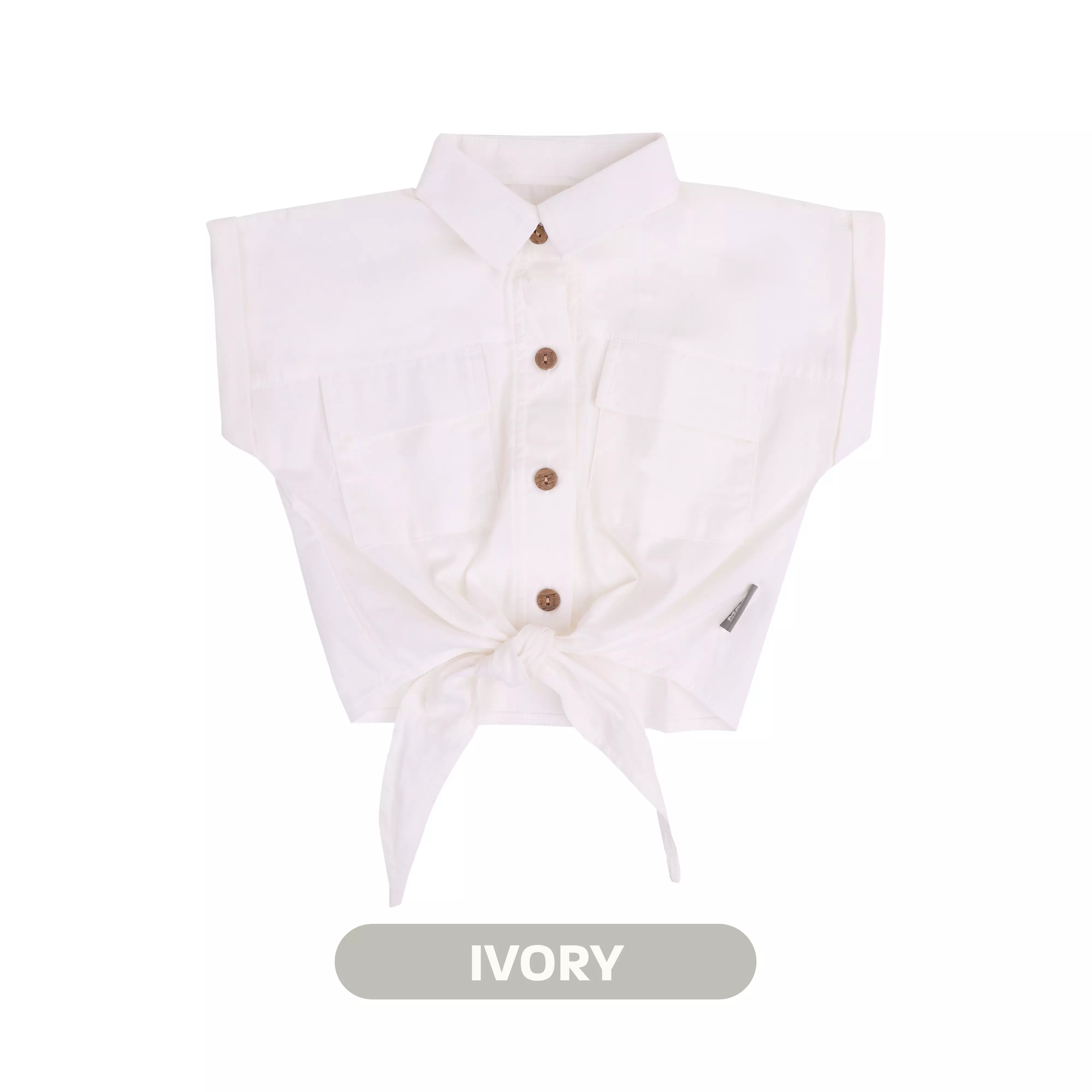 Mooi Atasan Anak Perempuan Izzy Top - Ivory