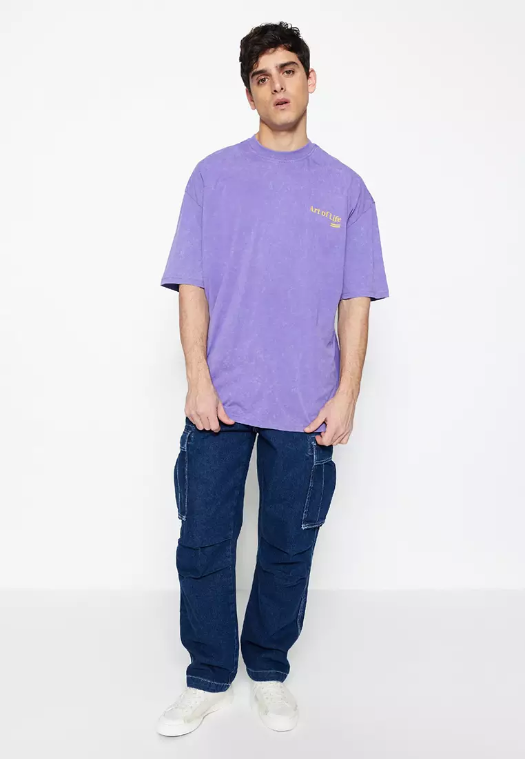 Faded-Effect Printed T-Shirt