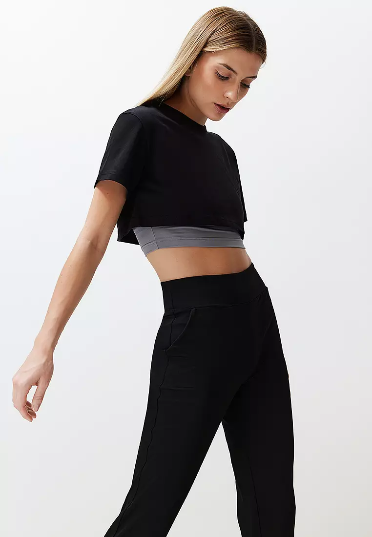 2-Piece Crop Sports Tank and T-Shirt Set