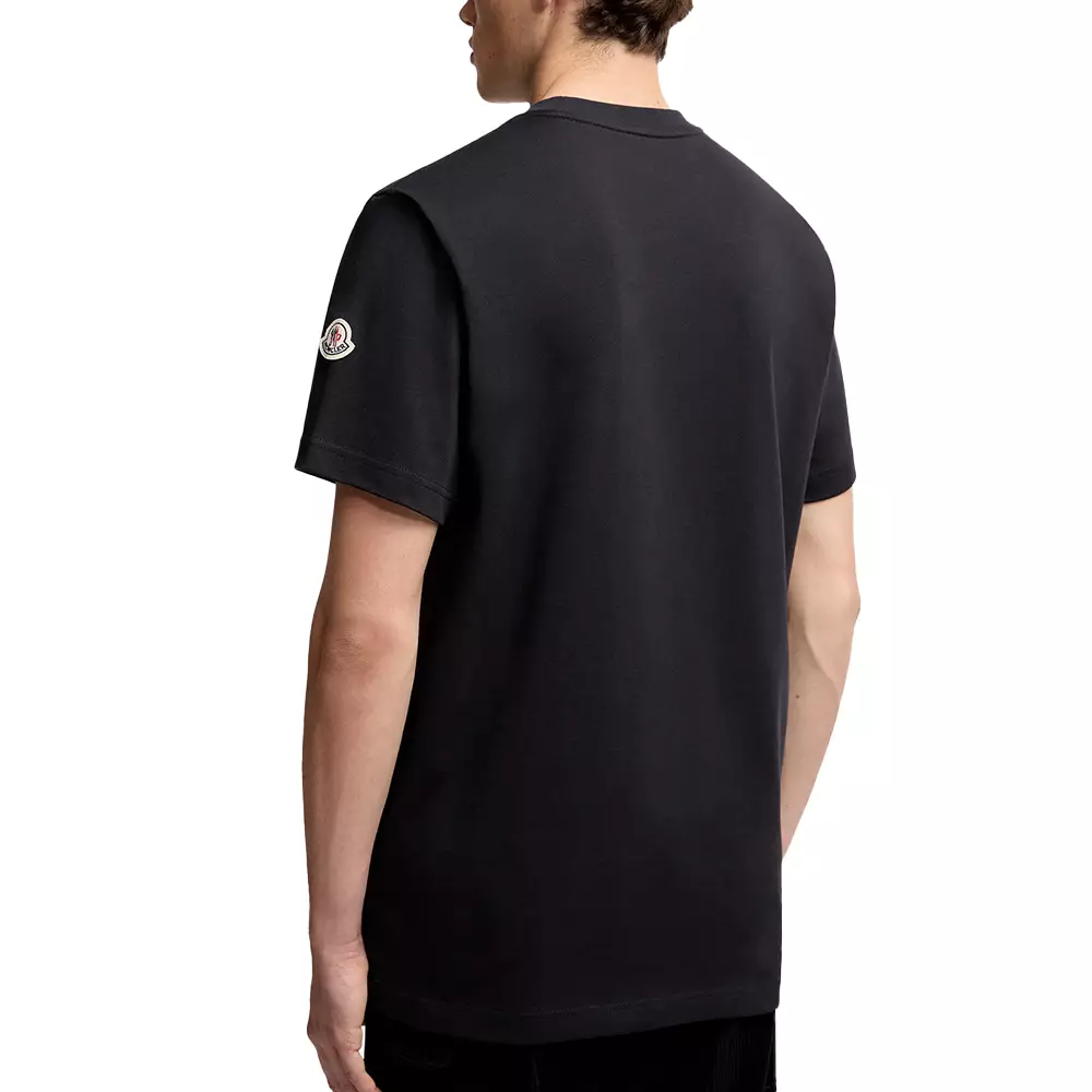 Embroidered Tricolour Logo Cotton T-Shirt