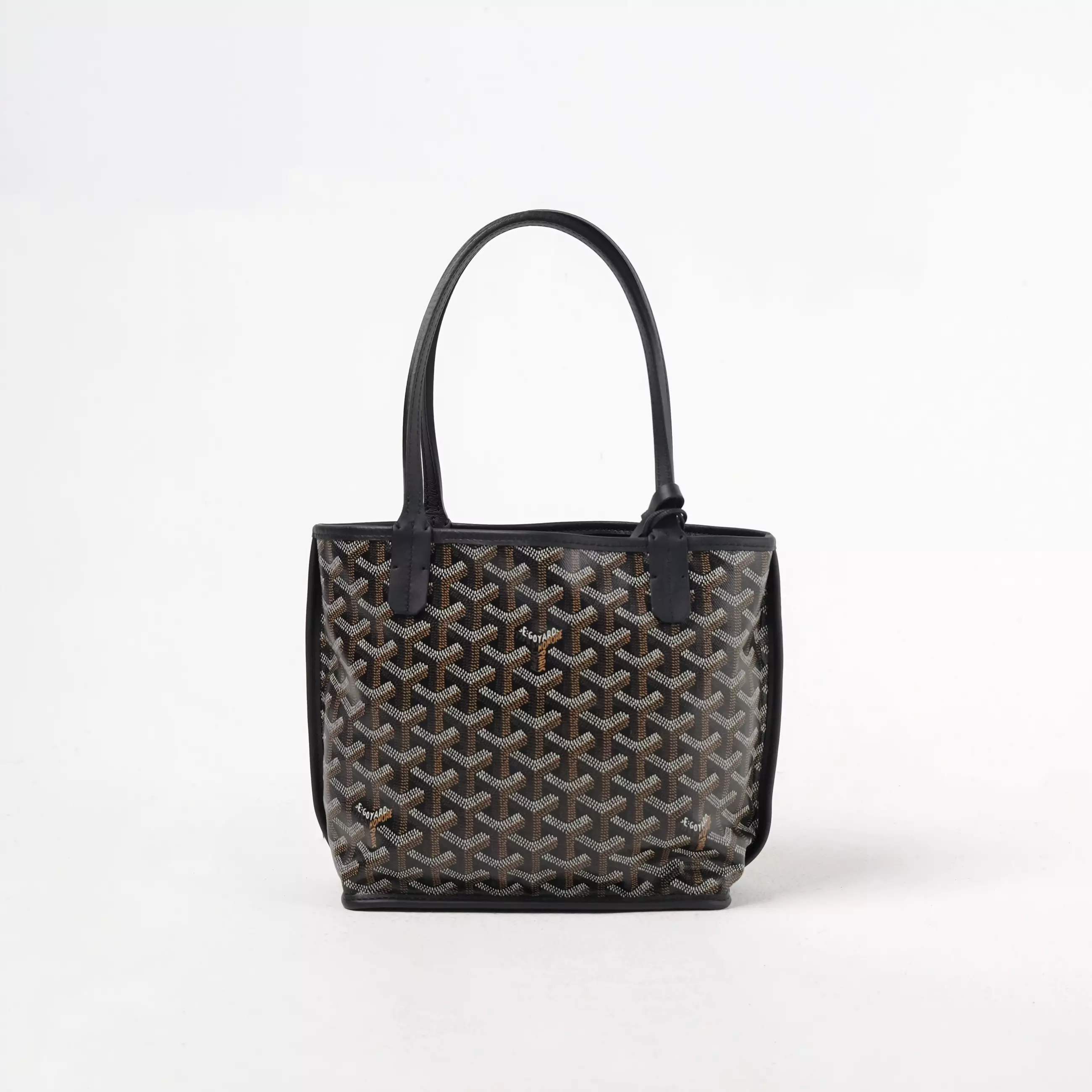 Tas GOYARD MINI ANJOU 2026 BLACK TOTE BAG WITH POUCH 100% ORIGINAL