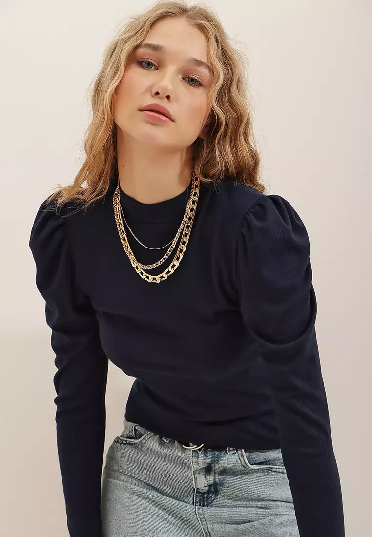 Mock Neck Plain Top