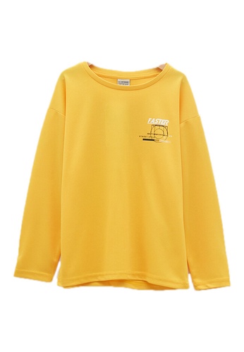 LC Waikiki yellow Printed Long Sleeve Boy T-Shirt CC196KA91EFEF5GS_1