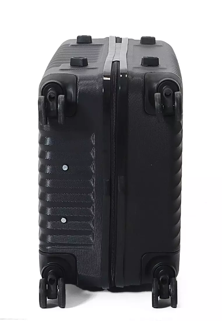 Isvara Tas Koper One Set Unisex Large Compartment Suitcase Number Code Locking Material Fiber ABS ORIGINAL - Black