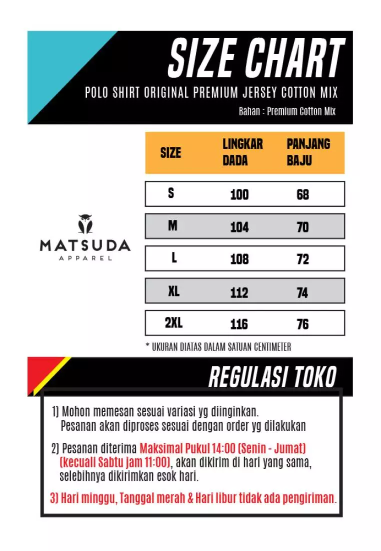 MATSUDA Kaos Polo Shirt Pria Kerah Kushima