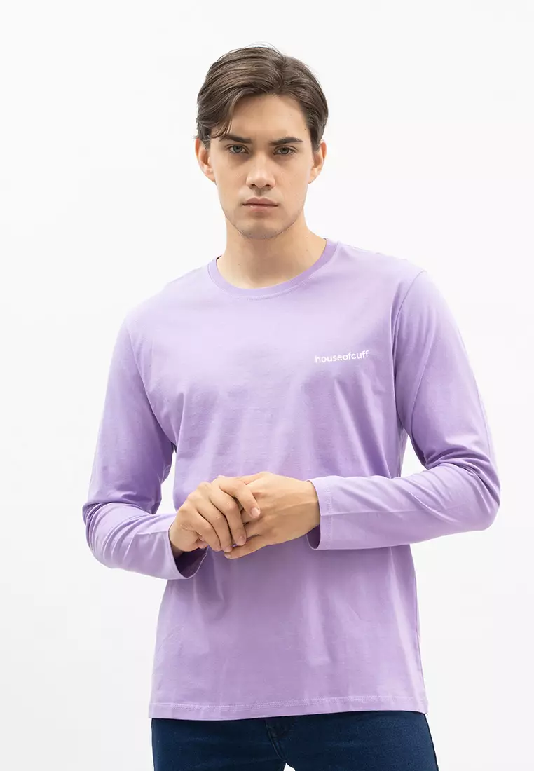 Houseofcuff Kaos Cotton Combed Lengan Panjang Pria Lilac
