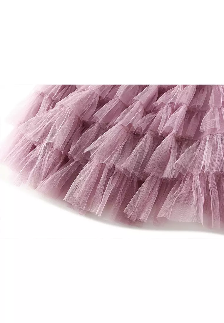 Spring/Summer Pleated Mesh Tiered Skirt AF2210