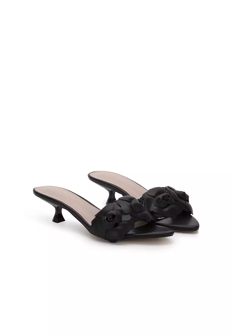 Kitten heel slides best sale