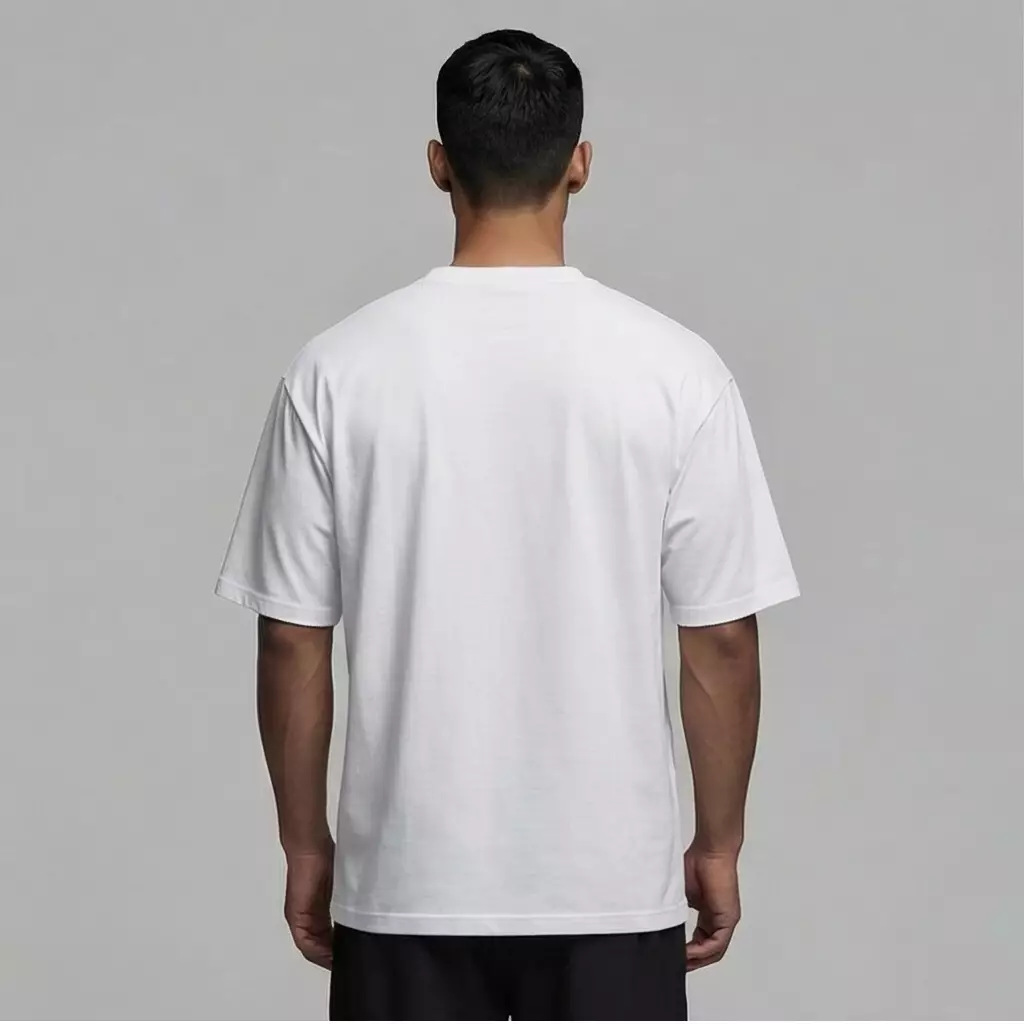 THIRDDAY Kaos Oversize Gym Hybrid Cotton 240gsm Drifit Anti Bau Anti Kusut "hustle metal" putih MTZ62