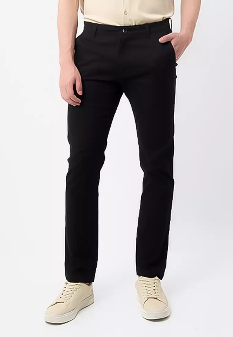 MANZONE - Celana Panjang Pria Chinos Zarco 2 Slim Fit - Black Warna Black